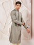 Men's Gray Silk Blend Kurta
